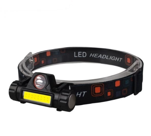 Фонарь налобный аккумуляторный Bailong BL 8101 XPE COB с магнитом Black (50002)