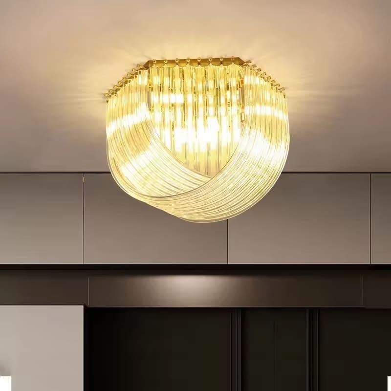 Люстра стельова Newport із закрученими скляними трубками Ø 60 см Золотий (SA37-600 C)