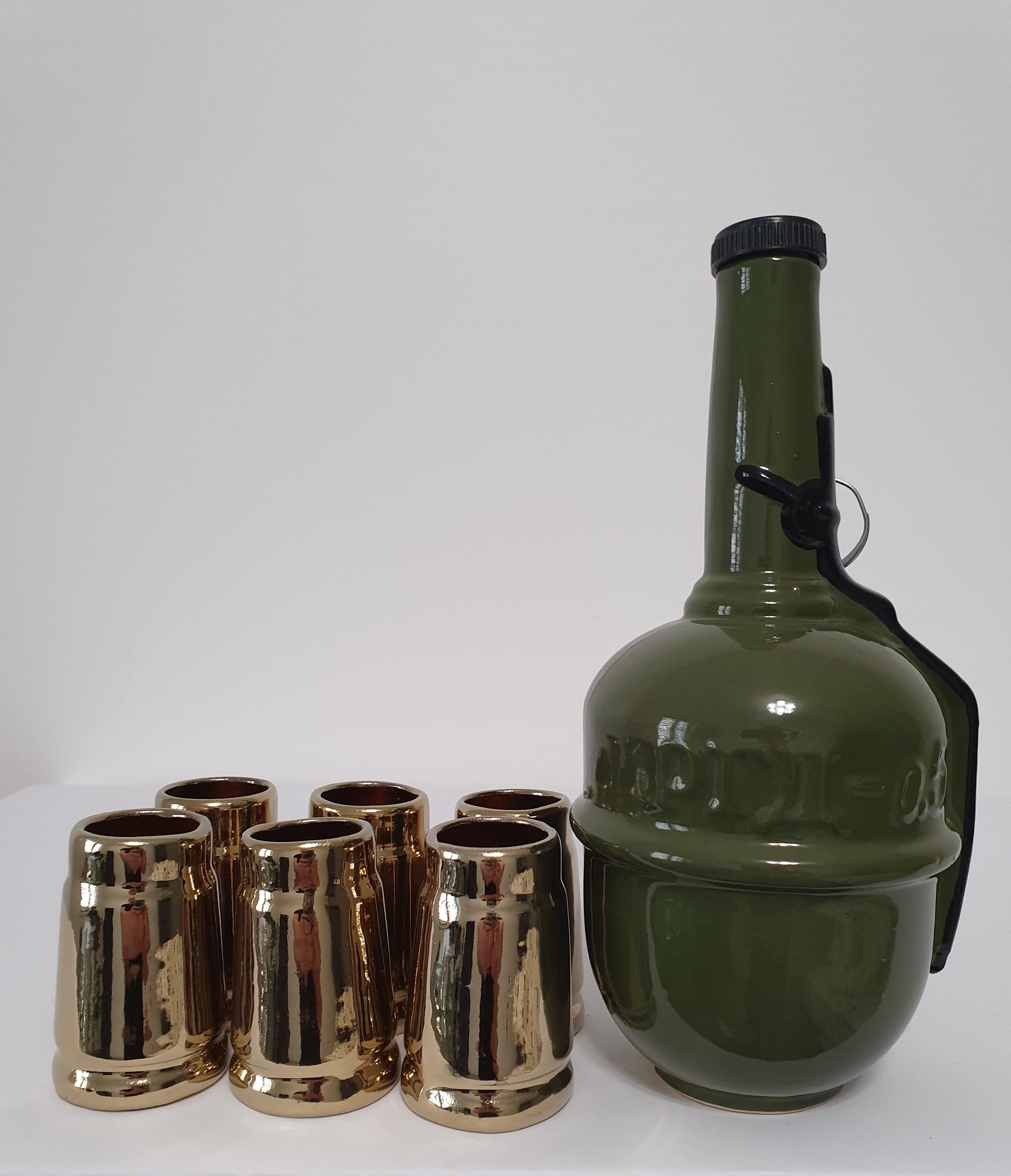 Подарочный набор для алкоголя штоф с рюмками РГД керамика (3252)