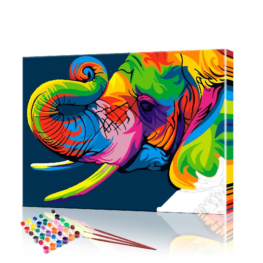 Картина по номерам ArtSale Цветной слон PBN0517 40х50 см