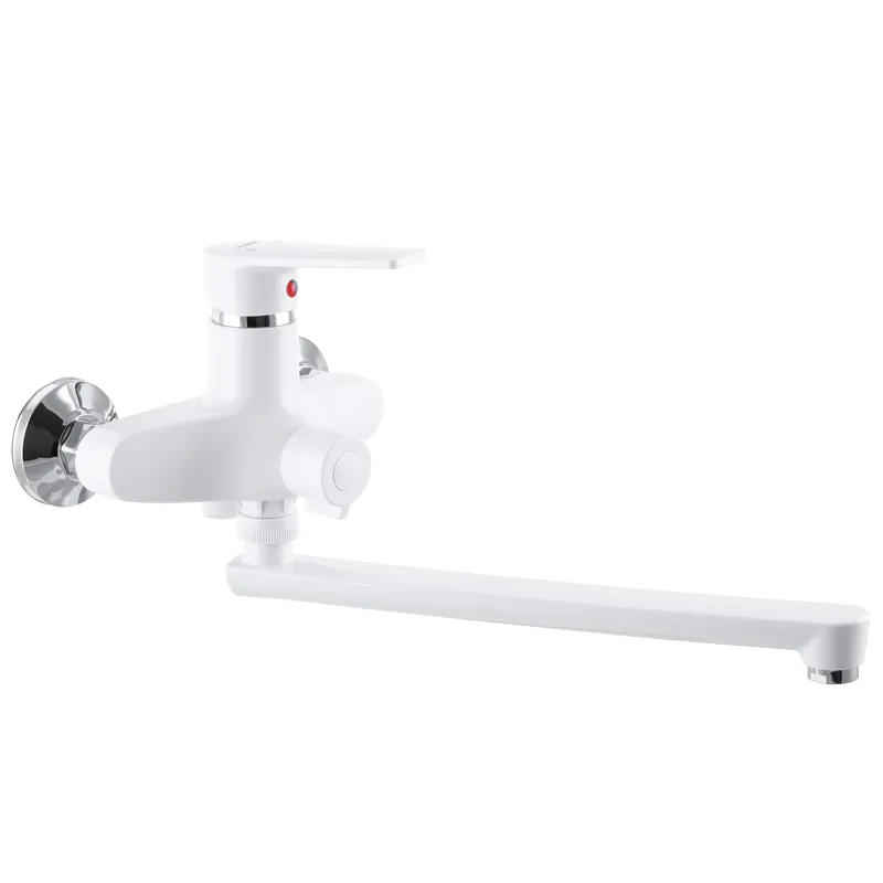 Смеситель для ванны PLAMIX Oscar-006 Euro без шланга и воронки Белый (PM0599)