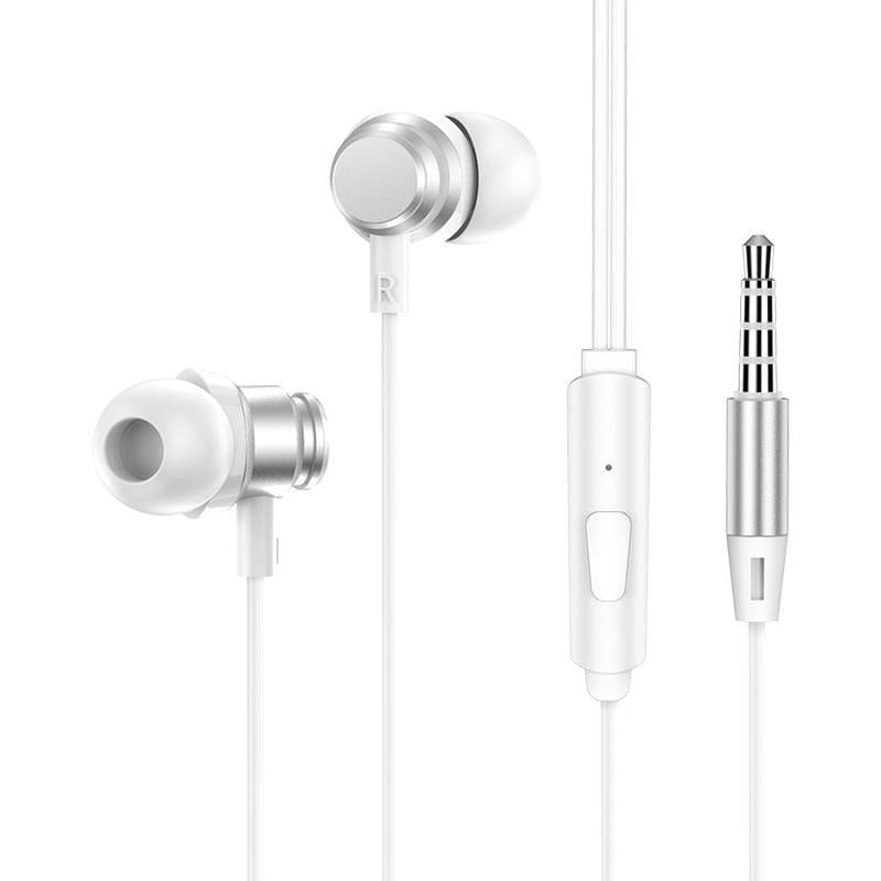 Наушники вакуумные стерео проводные Borofone BM62 Prosperity universal Silver (00000056873_3