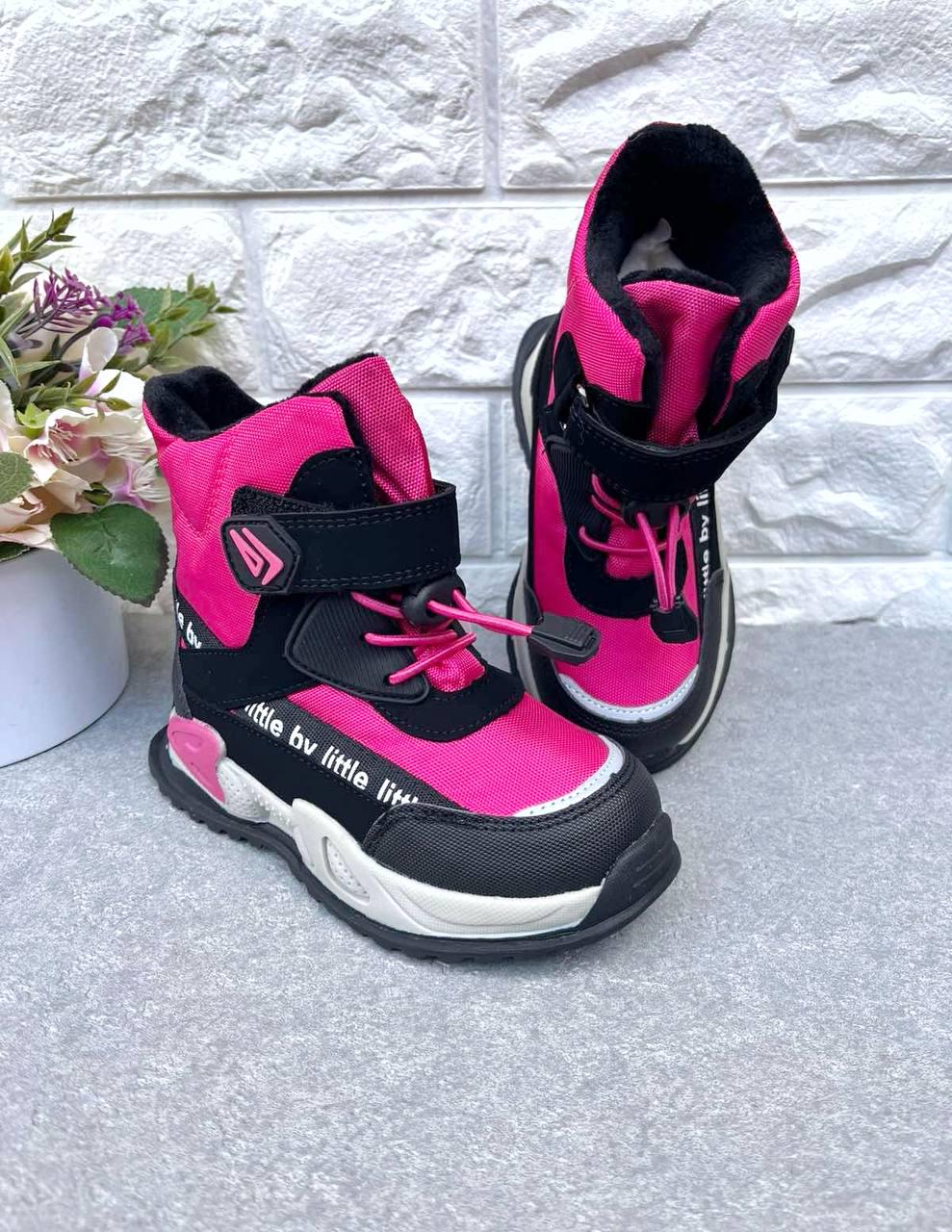 Сапоги для девочки зимние Kimboо 1892 р. 28 18,5 см Малиновый