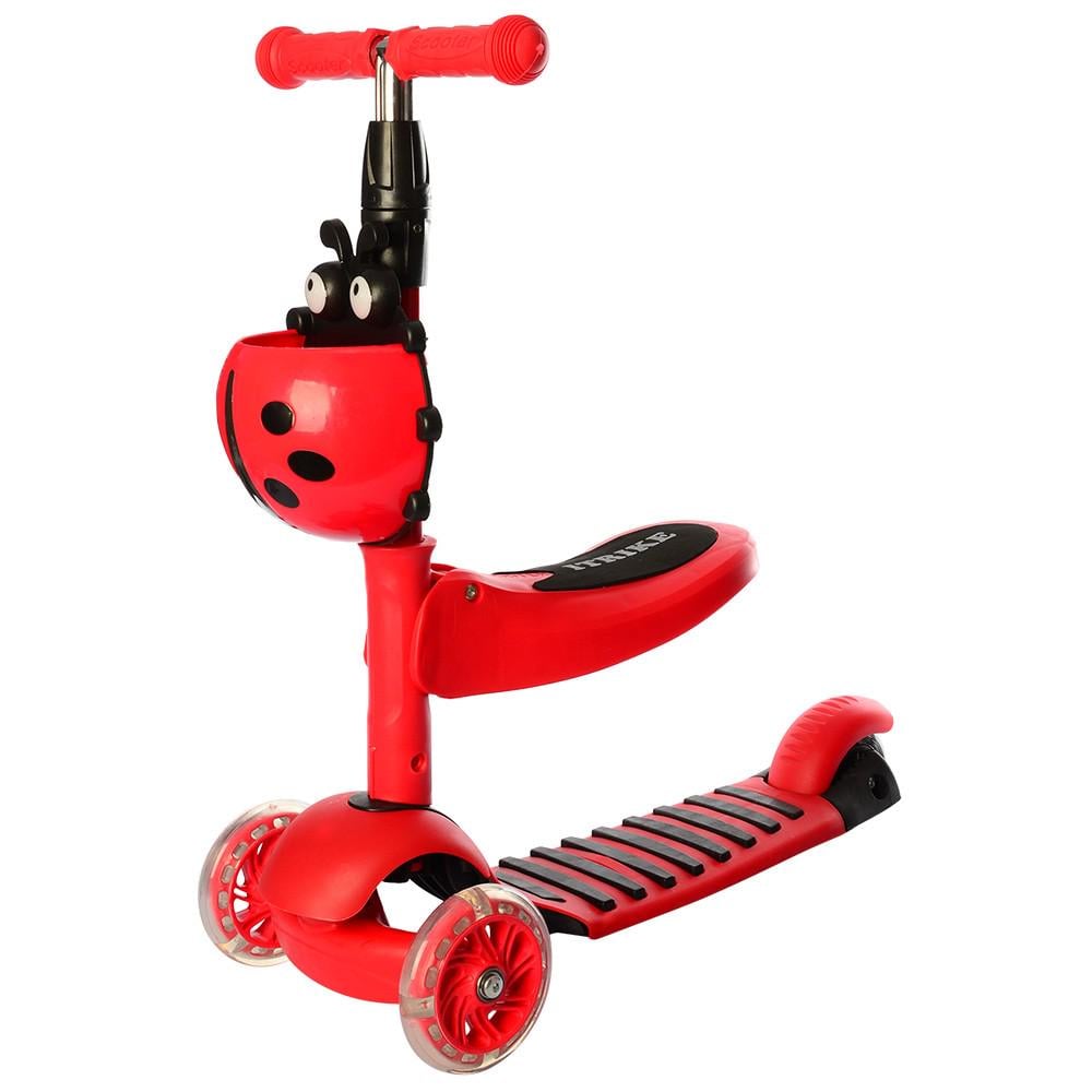 Самокат трехколесный iTrike MAXI колеса ПВХ с подсветкой Красный (JR 3-054-F)