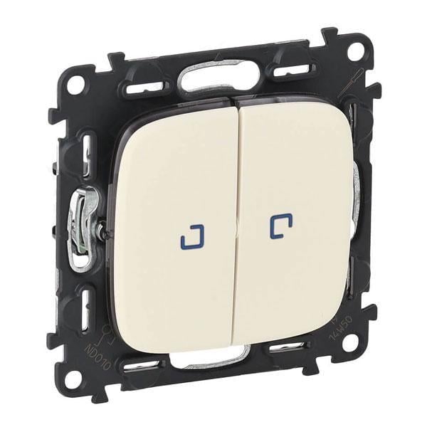 Выключатель двухклавишный кнопочный Legrand Valena Allure с подсветкой 10АХ 250V Айвори (25877225)