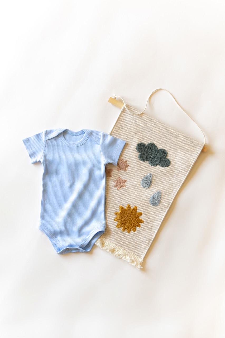 Боди детское интерлок рубчик с коротким рукавом 62 см Голубой (2685920023)