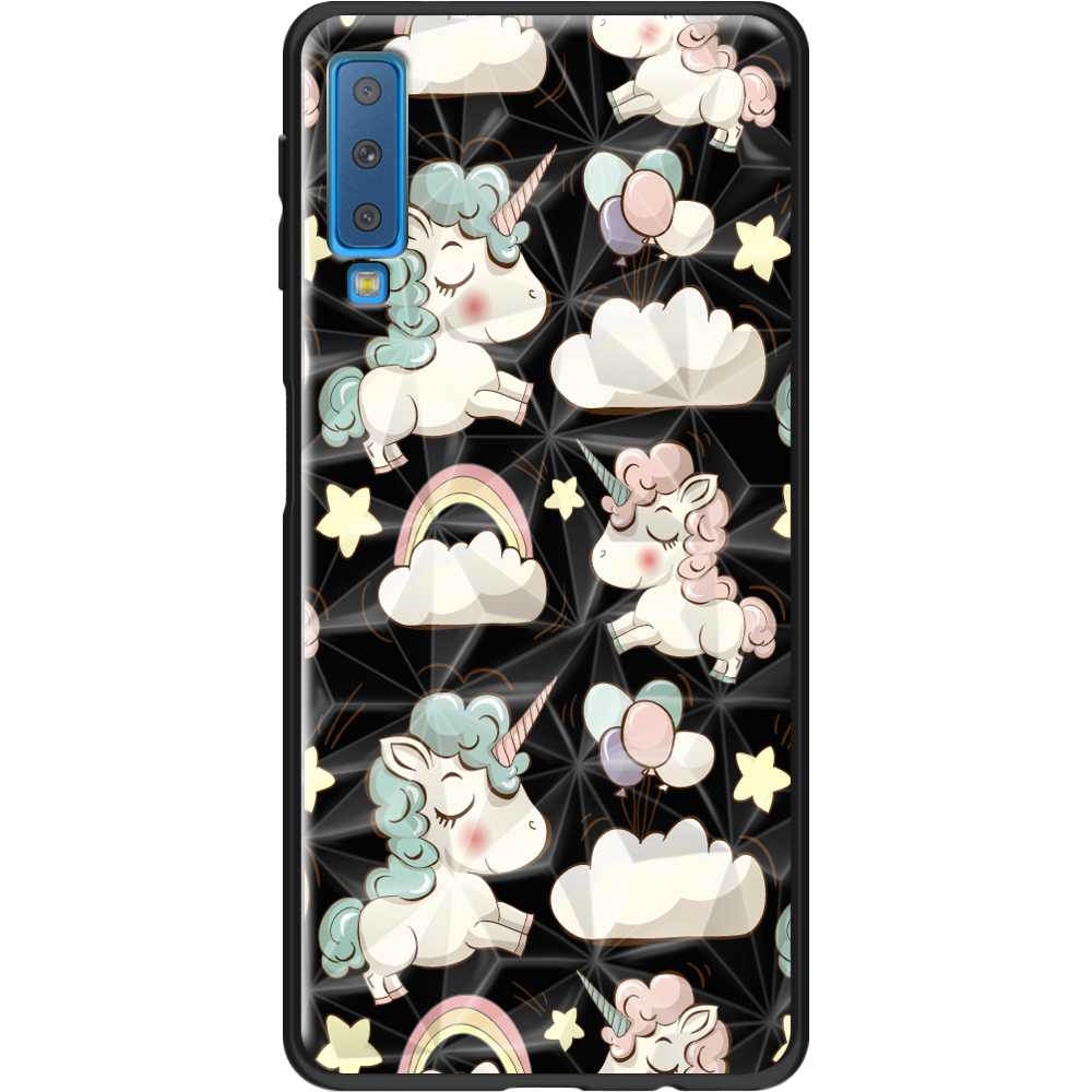 Чохол Boxface Samsung A750 Galaxy A7 2018 Unicorns Чорний силікон із призмою(35481-cc2-37864)