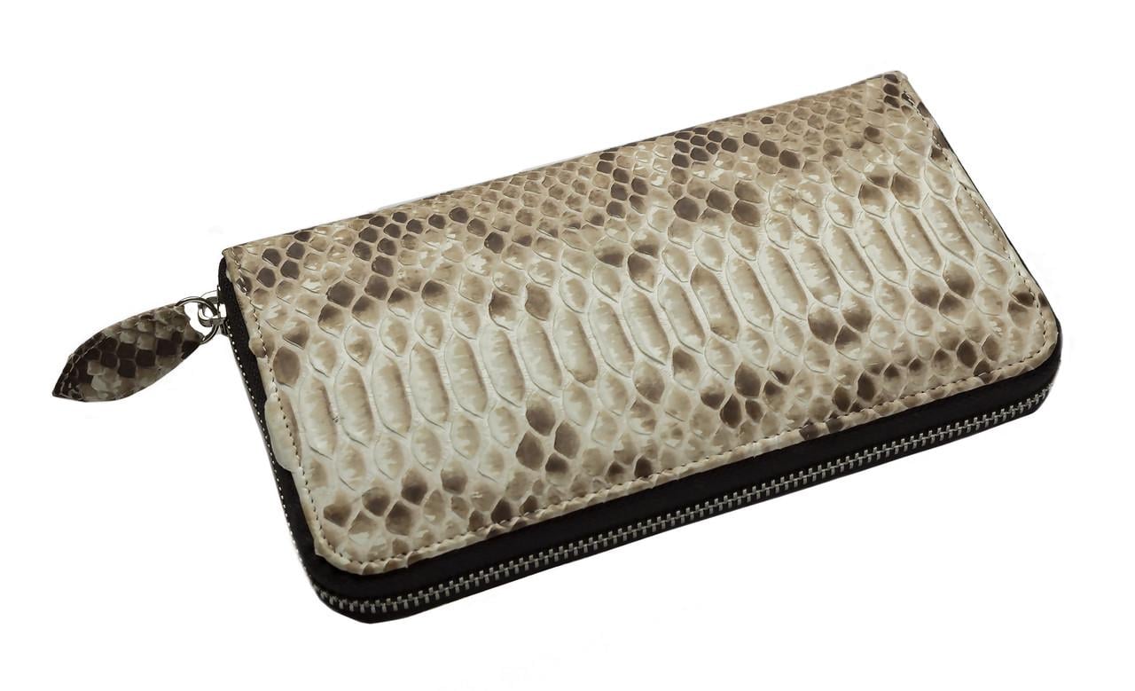 Портмоне Ekzotic Leather из кожи питона Бежевый (snw29_1)