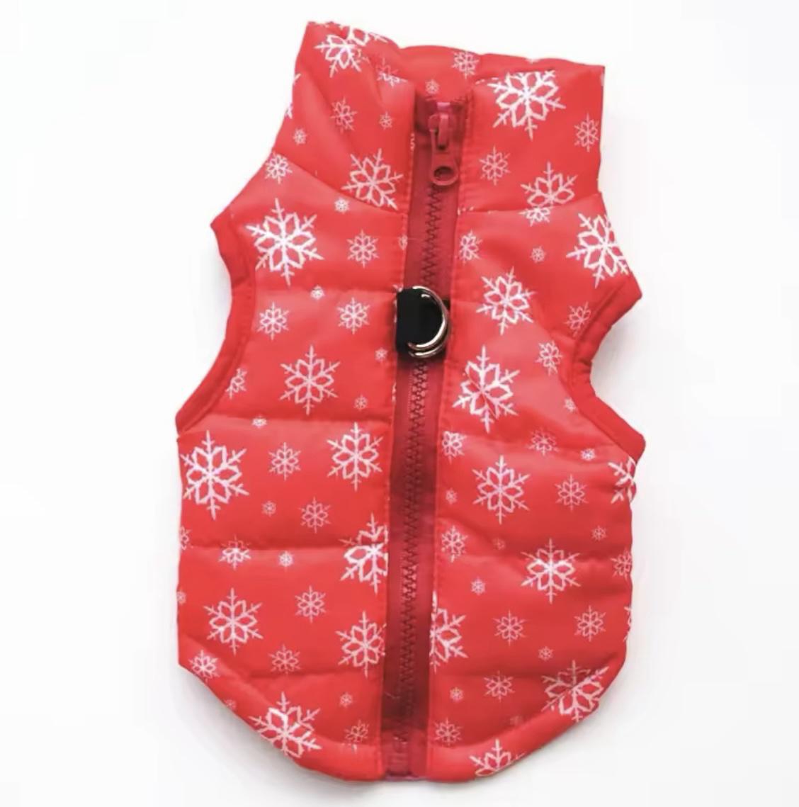 Жилет для собак и кошек Snowflakes XS Red (6565654)