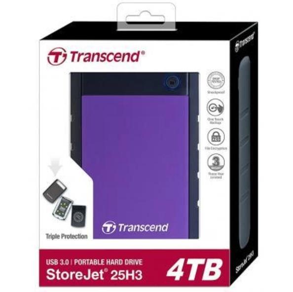 Жесткий диск портативный Transcend StoreJet 25H3 USB 3.1 4 TB Фиолетовый (583324) - фото 4