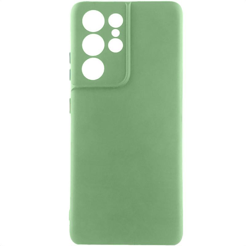 Протиударний чохол TPU GETMAN Liquid Silk Full Camera Samsung Galaxy S22 Ultra Зелений/Pistachio