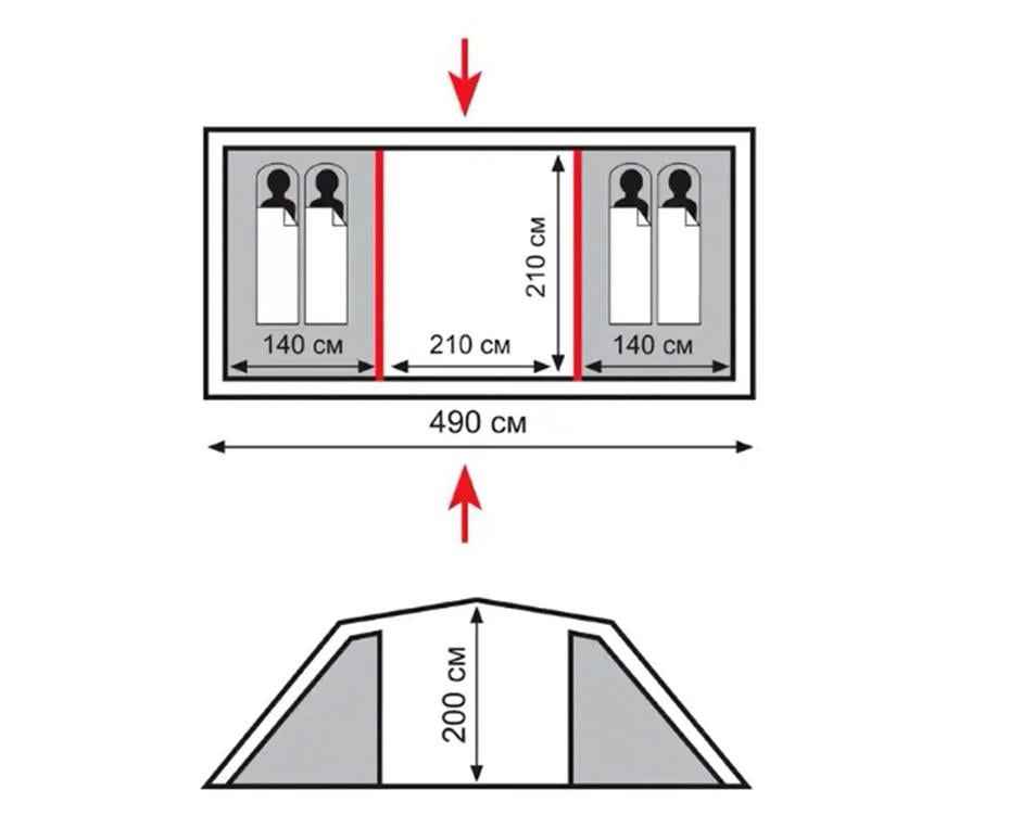 Палатка кемпинговая Totem Hurone 4 V2 (UTTT-025) - фото 2