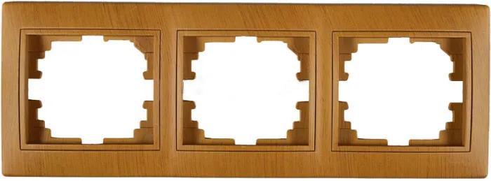 Рамка трехместная горизонтальная MIRA Дуб классический (00000018577)