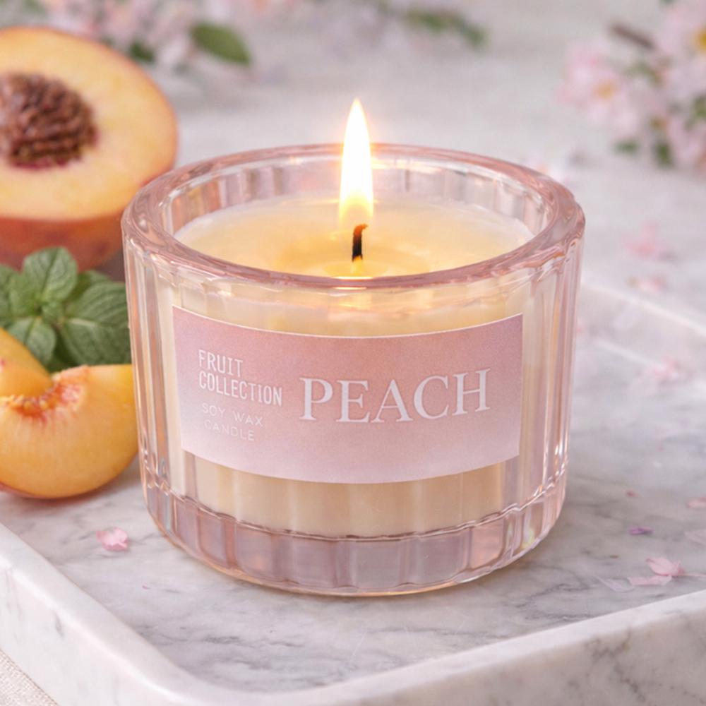 Аромасвічка у скляному стакані з кришечкою Fruit Collection Персиковий 100 г 5x3,5 см (37-pea-118545)