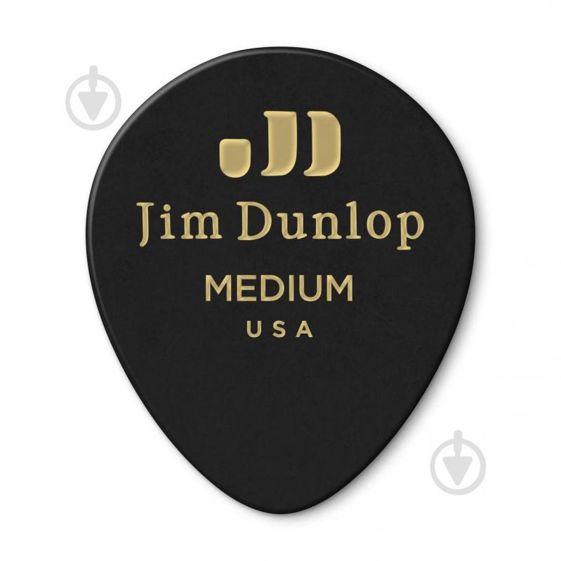 Медіатори Dunlop 485P03MD Genuine Celluloid Teardrop Black Medium Player's Pack (12 шт.) - фото 2