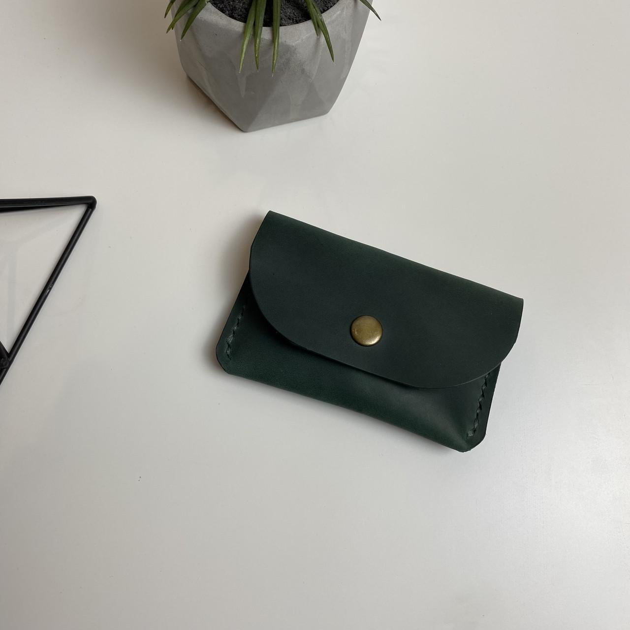Картхолдер мини с монетницей кожаный Stedley Cardholder Mini 2.0 Зеленый (2527303349)