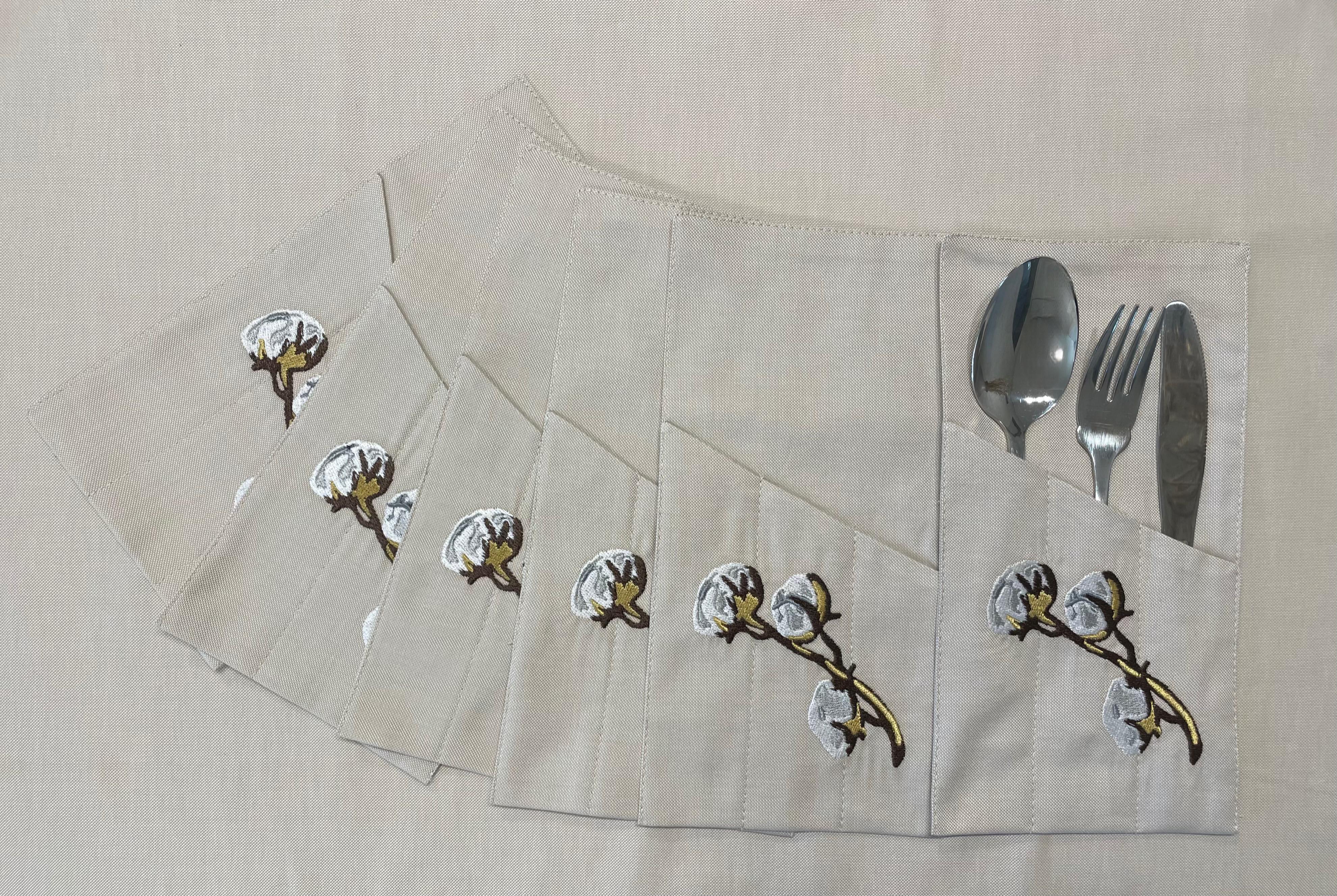 Набор скатерть/карман для столовых приборов с вышивкой Хлопок (29952171) - фото 6 Набор скатерть/карман для столовых приборов с вышивкой Хлопок (29952171) - фото 6