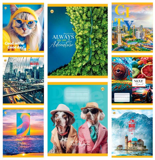 Зошити учнівські Тетрада Мікс 4 96 аркушів клітинка 10 шт. в упаковці