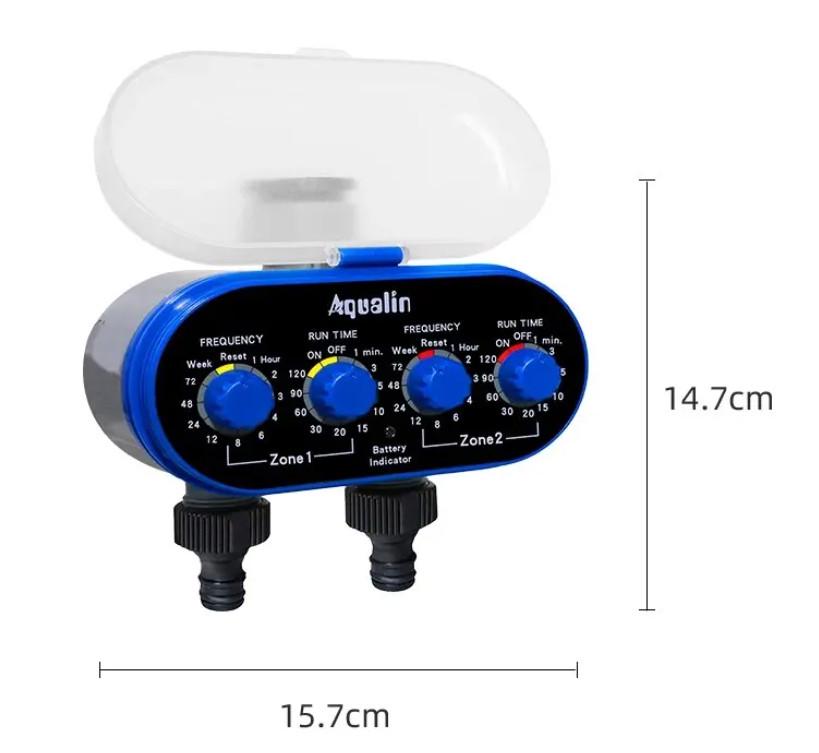 Таймер поливу автоматичний Aqualin ВТВ на 2 лінії з кульовими клапанами (115197) - фото 4