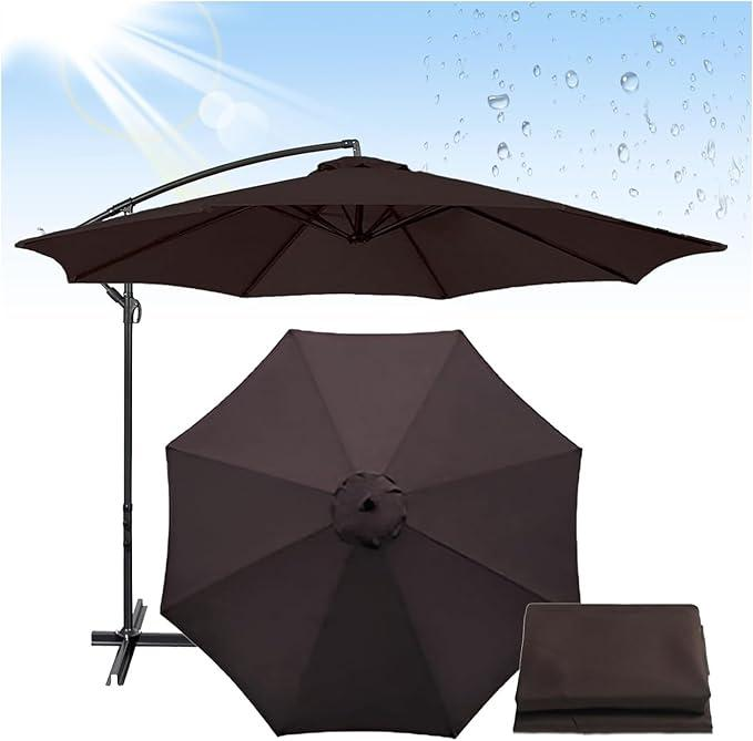 Садова парасолька WCG з поліестеру 160G сталевою рамою регульований кут нахилу з чохлом 3 м Коричневий (W-7011BR1) - фото 2