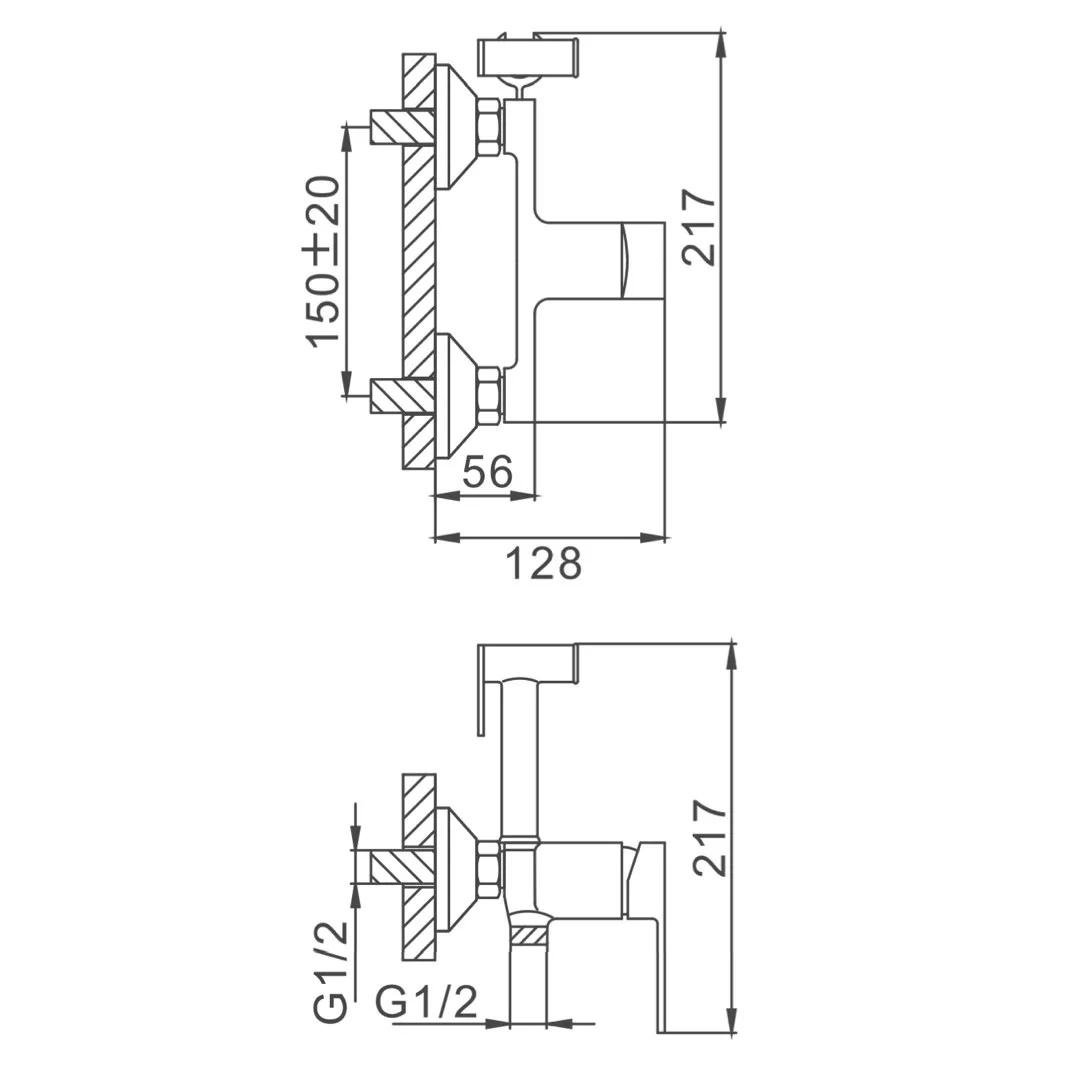 Змішувач для душу з гігієнічною лійкою Frap F2041 Хром (SQ-1035697) - фото 6