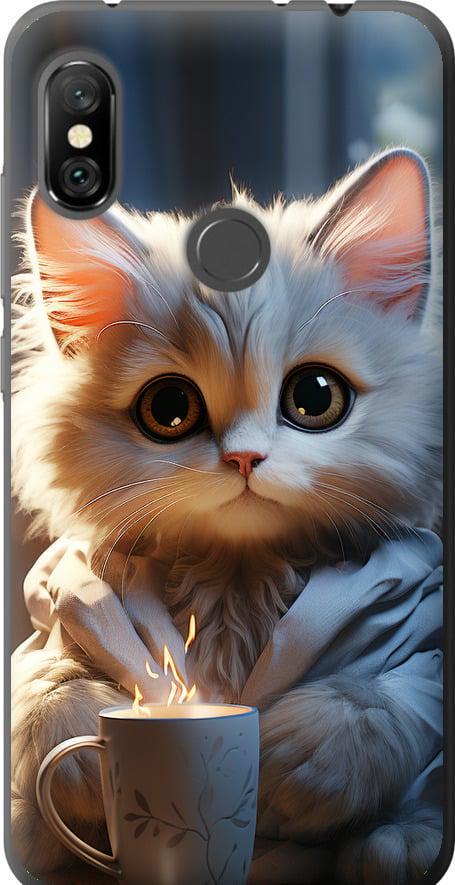 Чехол на Xiaomi Redmi Note 6 Pro White cat (5646t-1551-42517)