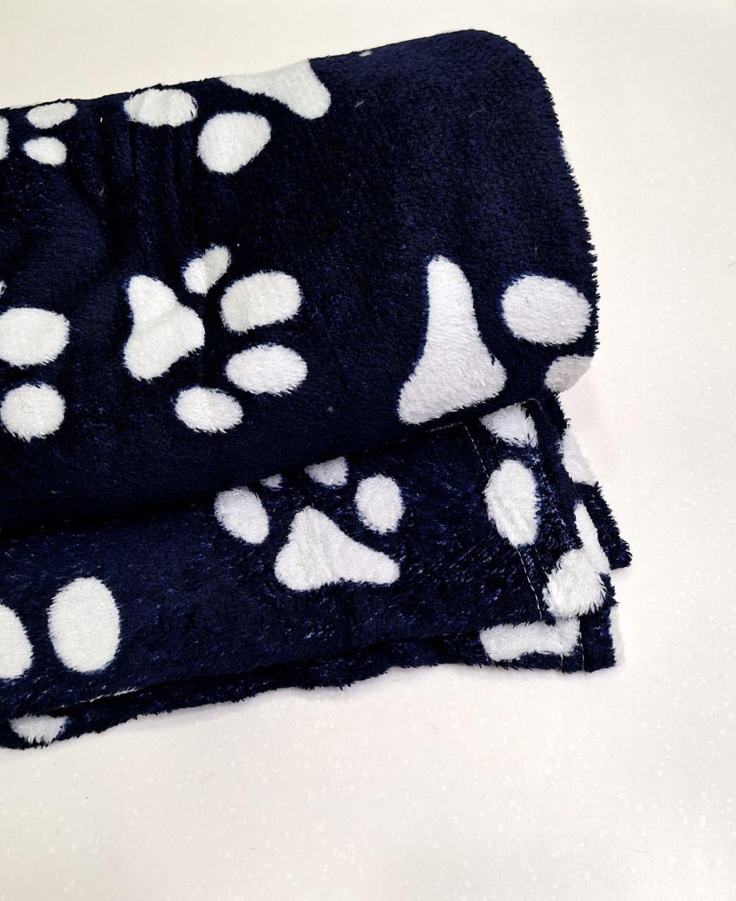 Плед флисовый Лапки 150х200 см Синий (1836)