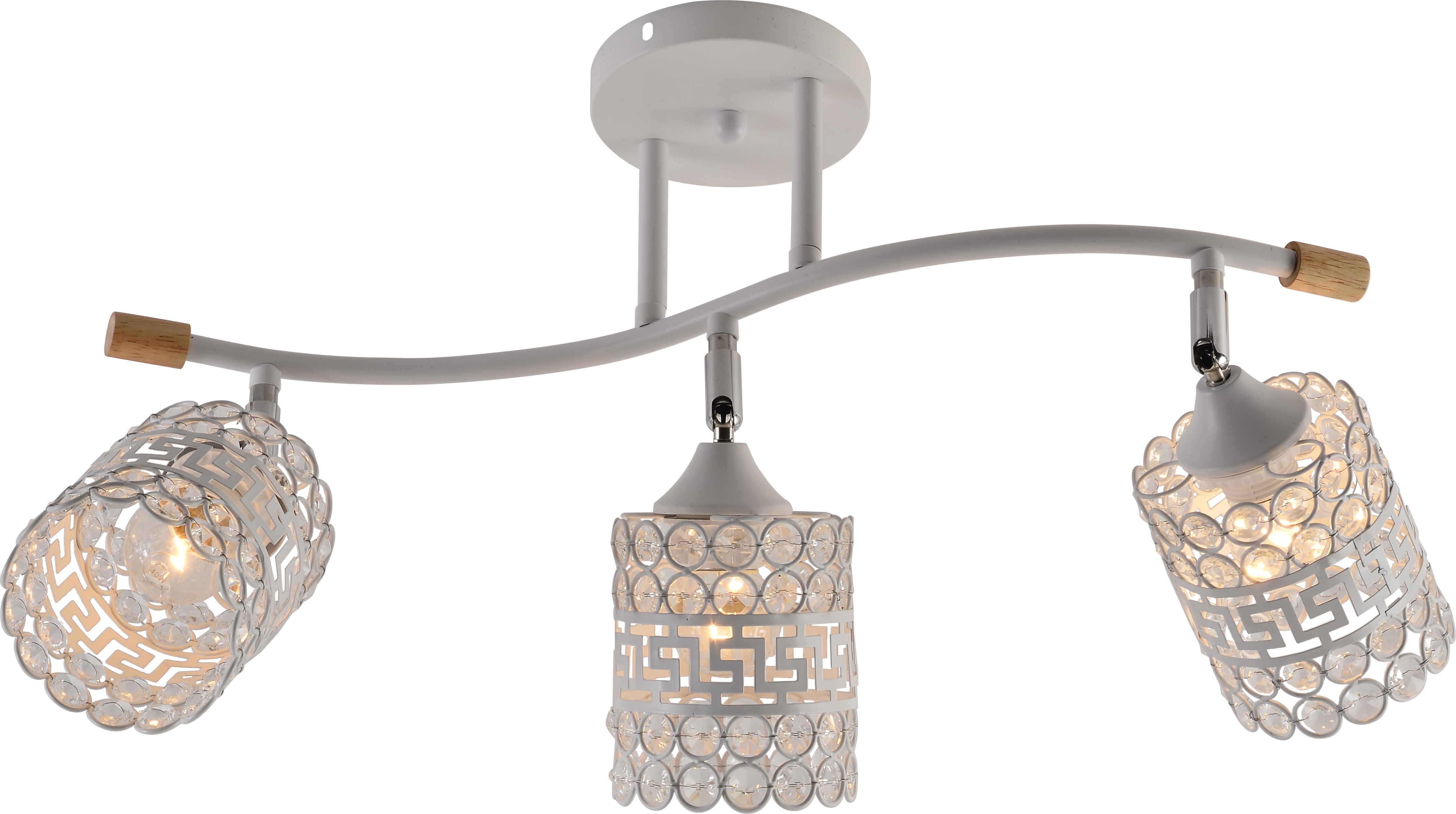 Люстра декоративная Interees IS XA1588-3 WH+Wood+CR