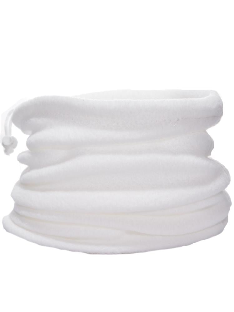 Флисовый теплый Бафф с затяжкой и фиксатором Белый (14010-13)