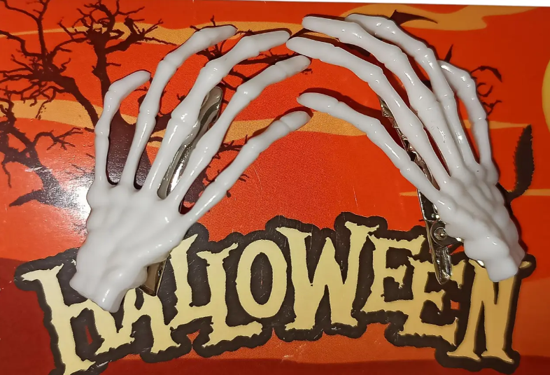 Заколки на Хелловін Скелет One size Білий (703130) - фото 5 Заколки на Хелловін Скелет One size Білий (703130) - фото 5