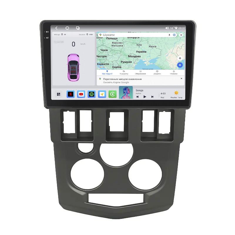 Автомагнитола штатная Lesko для Dacia Logan I 2004 9" 4/64 QLED CarPlay/4G/Wi-Fi/GPS 360°