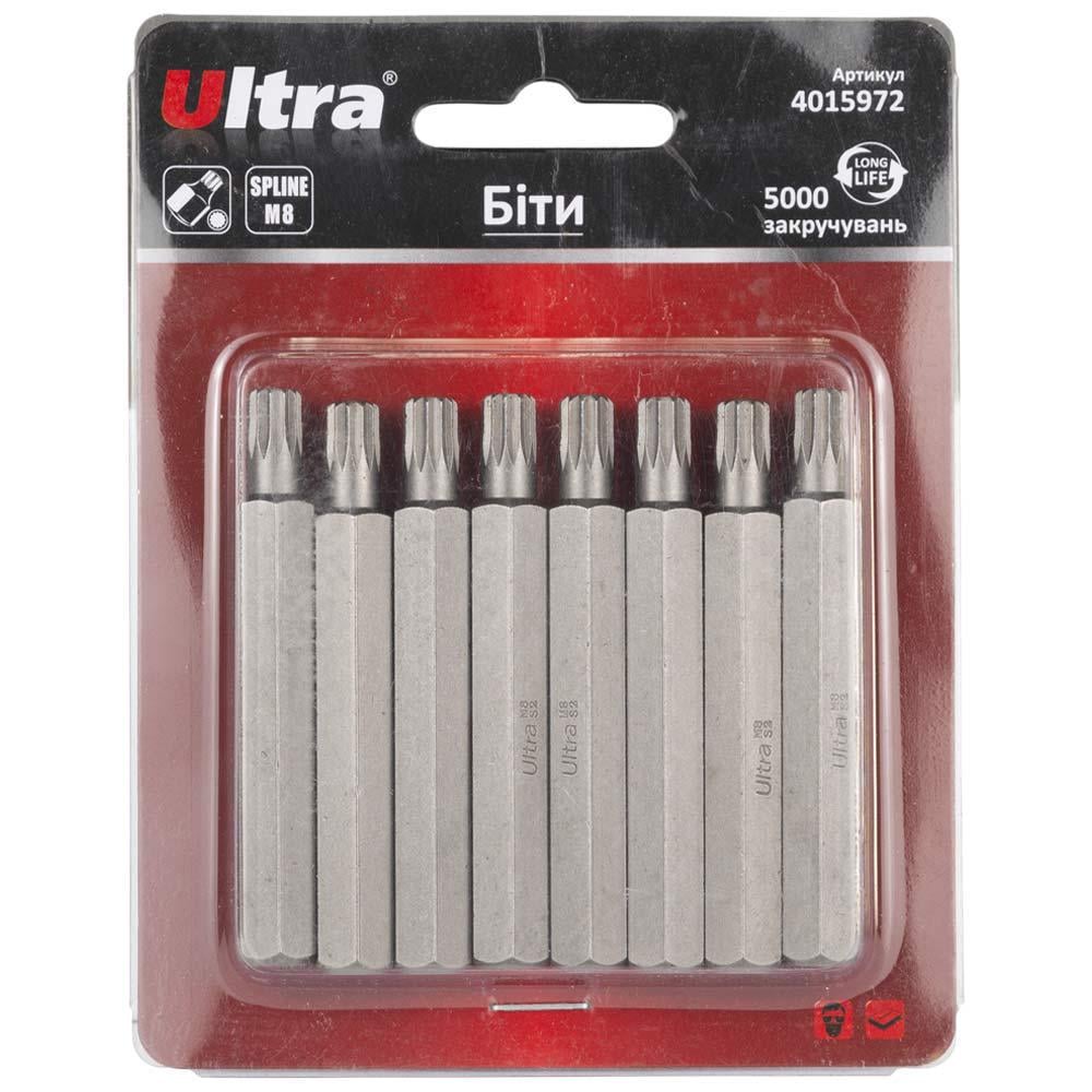 Набор бит Ultra Spline M8 x 75 мм 8 шт. S2 в блистере (4015972)