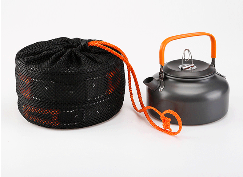 Набір туристичного посуду Cooking Set DS-308 Помаранчеві ручки - фото 4