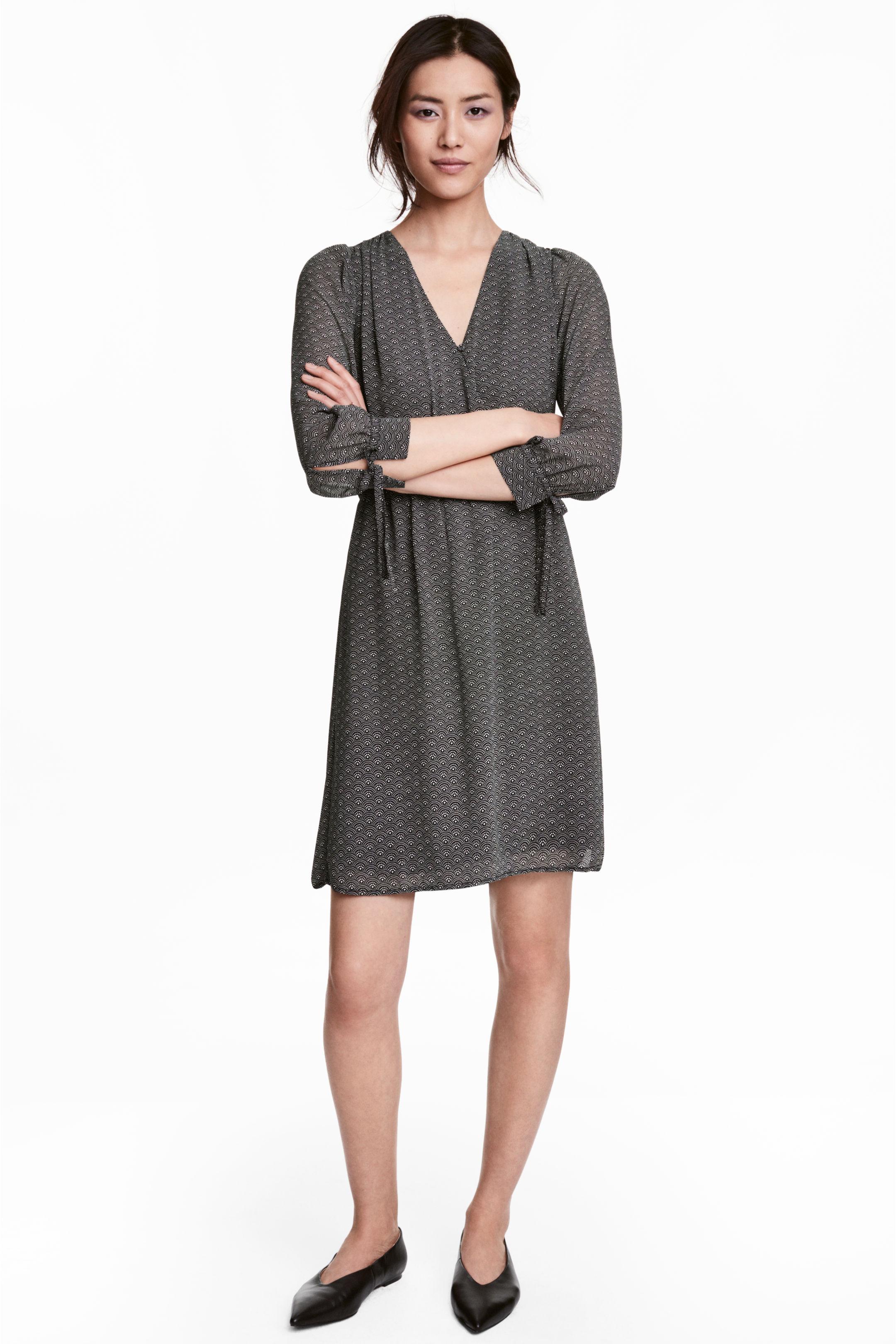 Платье в узор р. 34 Черно-белый (12-4529835)