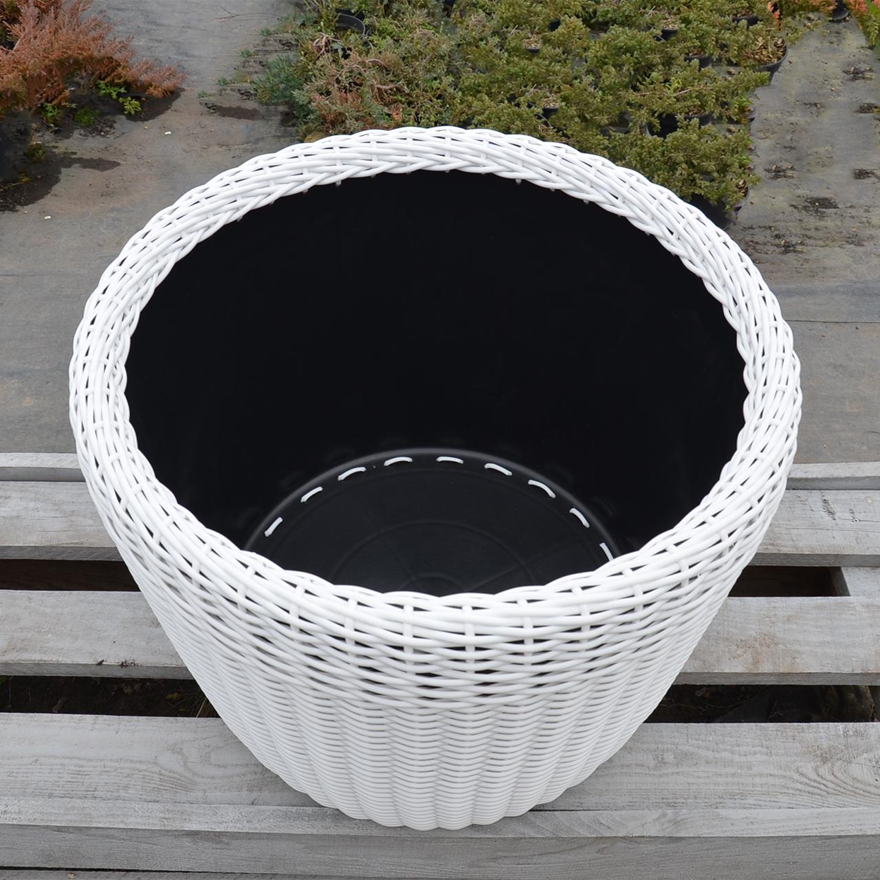 Кашпо велике для рослин та квітів з штучного ротангу/ручної роботи 90 л Білий - фото 7 Кашпо велике для рослин та квітів з штучного ротангу/ручної роботи 90 л Білий - фото 7