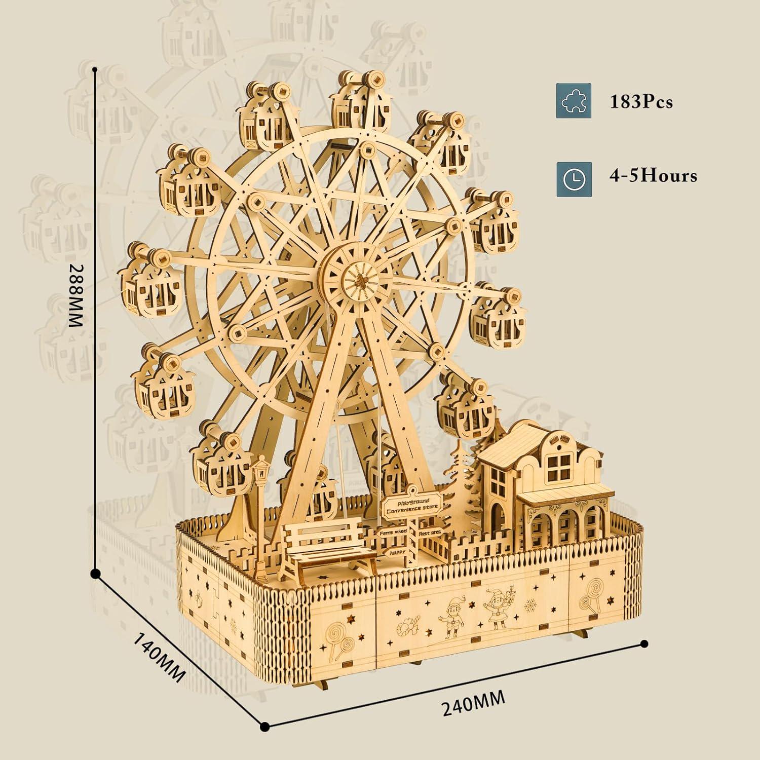 Пазл дерев'яний Robotime 3D Mechanical Musical Ferris Wheel LG911 (610) - фото 6