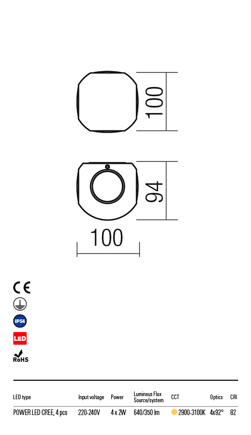Бра уличное Redo Milestone Ap LED 2X4 W Ip54 Dg 3000K 5.1.2 (9169) - фото 5