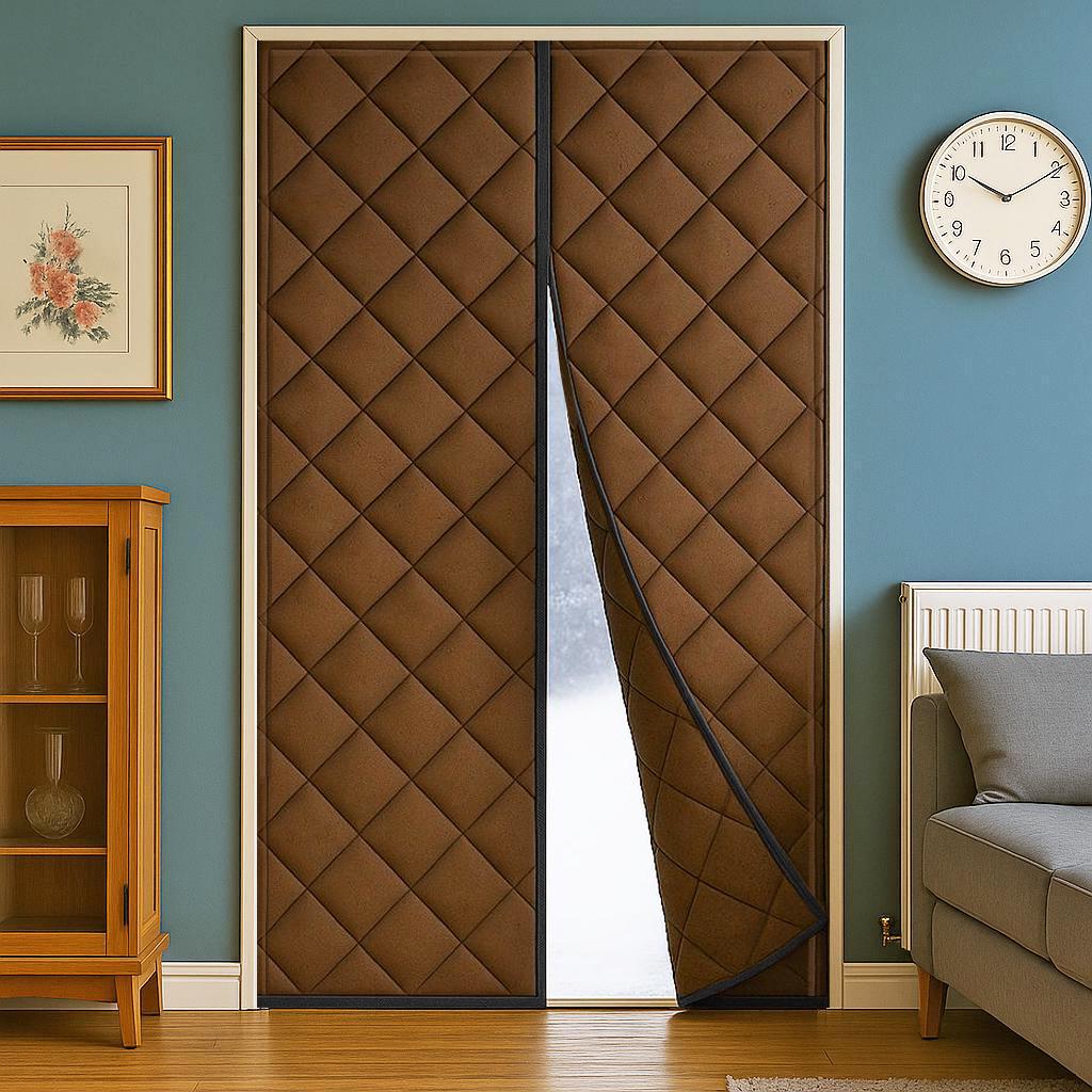 Штори теплозахисні на магнітах P 80x220 см Коричневий (117652589в)