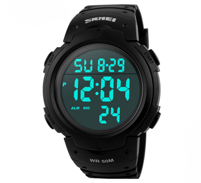 Годинник наручний чоловічий Skmei 1068 50 WR з нічним підсвічуванням Black (571545)