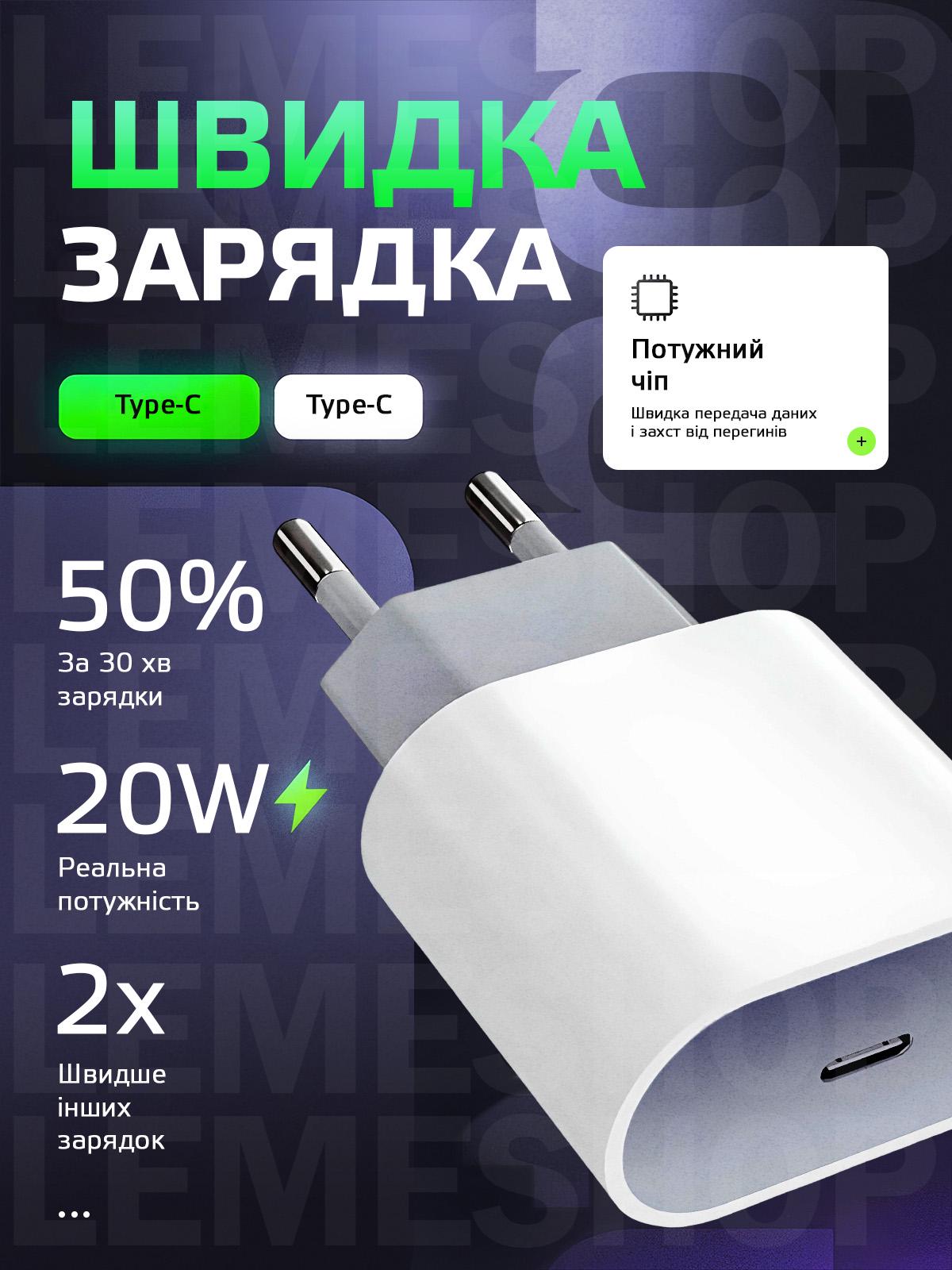 Блок живлення Kayfovo для Apple 20W Type-C White (29260) - фото 2 Блок живлення Kayfovo для Apple 20W Type-C White (29260) - фото 2