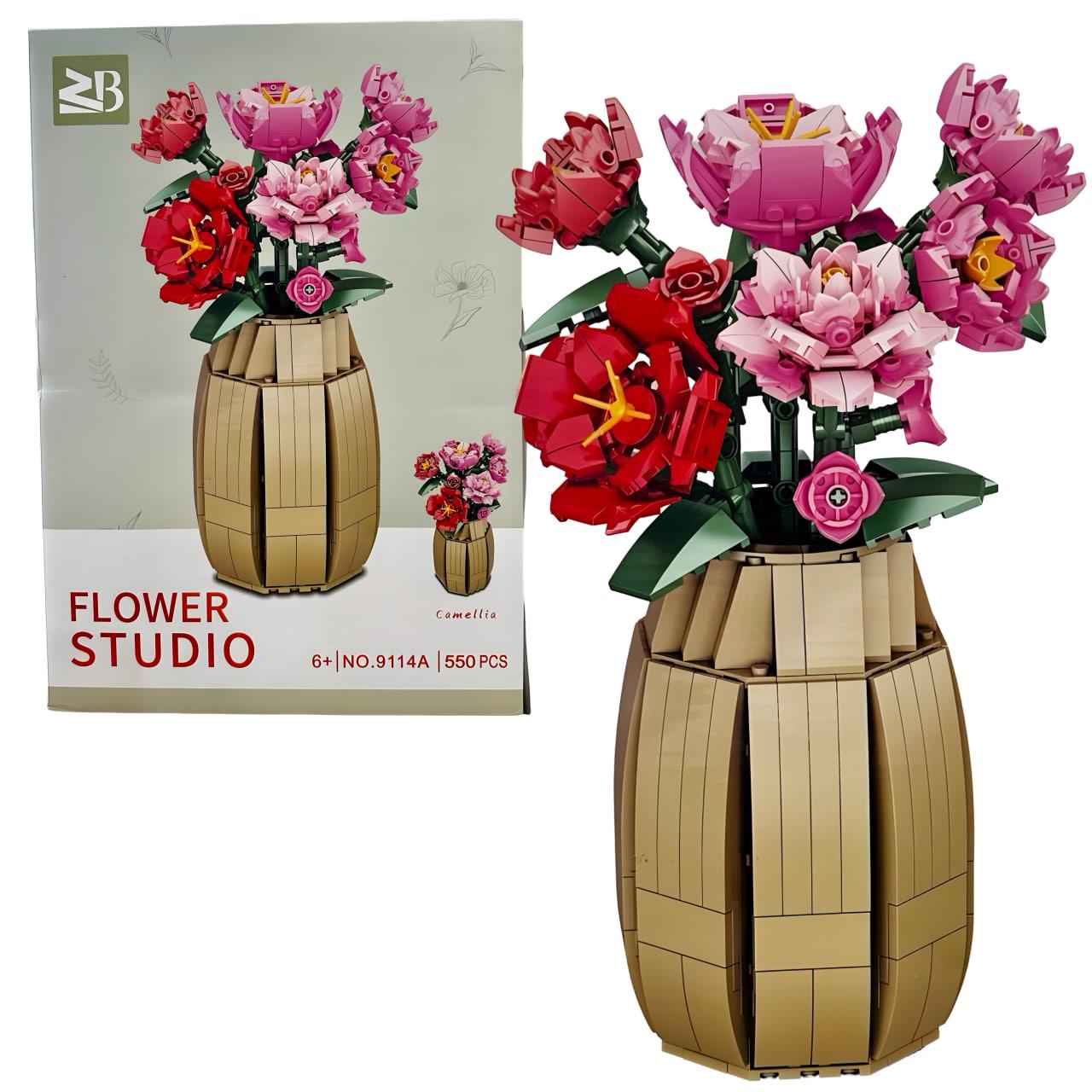 Конструктор детский Flower Studio Камелии в вазе 550 дет. (9114A)