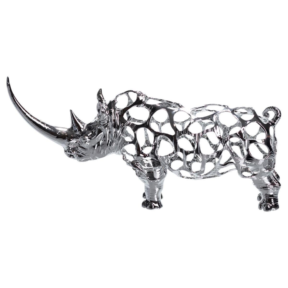 Декоративная фигурка YIWU Rhinoceros 23х6х10 см металлическая Серебристый (147-102-HP-7-23) Декоративная фигурка YIWU Rhinoceros 23х6х10 см металлическая Серебристый (147-102-HP-7-23)