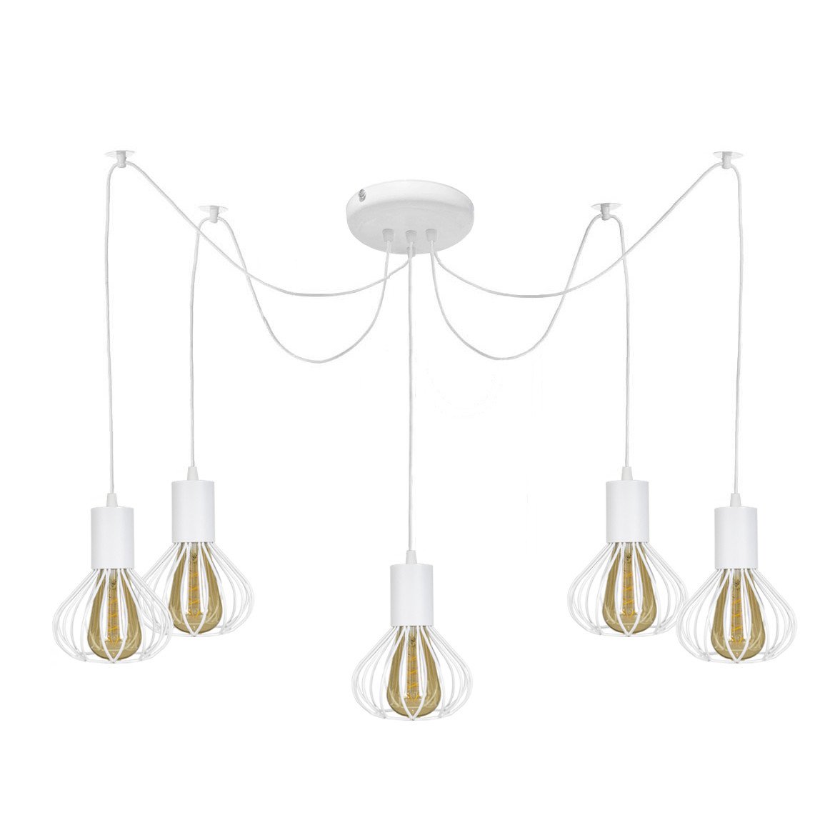 Люстра-паук MSK ELECTRIC Lotus на пять плафонов Белый (NL 1415-5W)