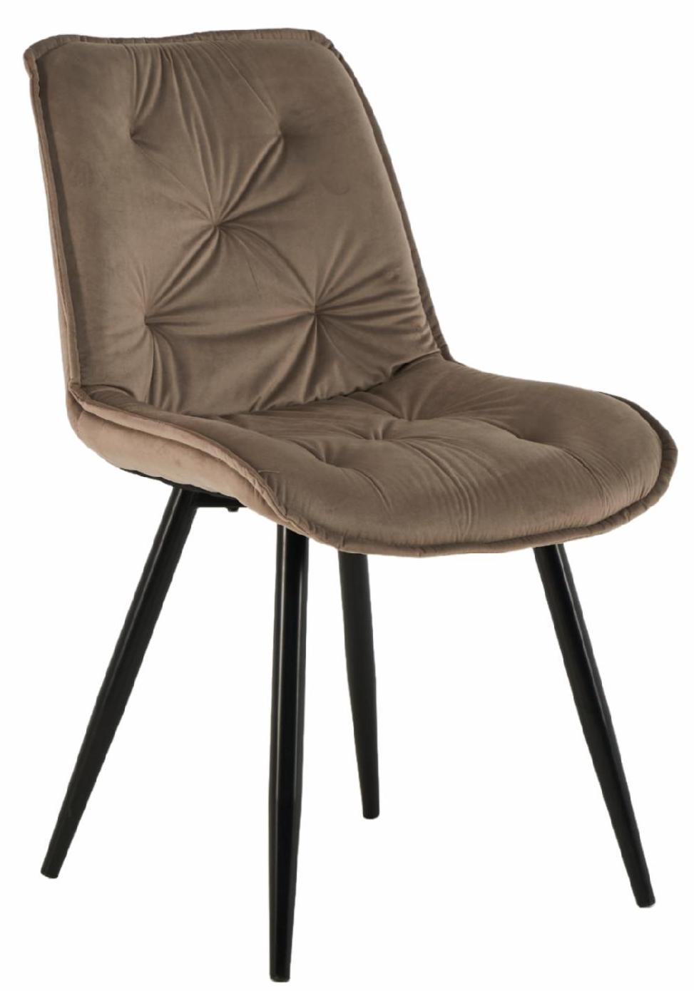 Стілець кухонний CHARLIE металевий каркас чорний тканина оксамит Капучино (M-48-capuccino-velur/ black)