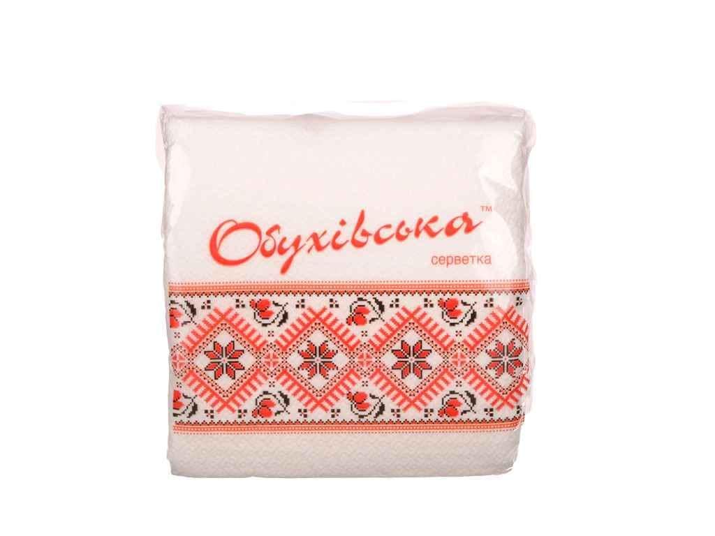 Серветки паперові Обухівський 1 шар 23x24 40 шт. Білий (189732)