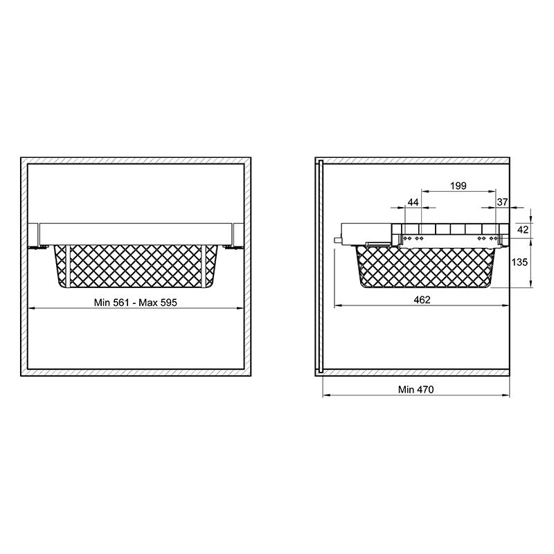 Кошик для одягу Muller металева сітка для модуля 600/561/595 мм Онікс (4410) - фото 10 Кошик для одягу Muller металева сітка для модуля 600/561/595 мм Онікс (4410) - фото 10