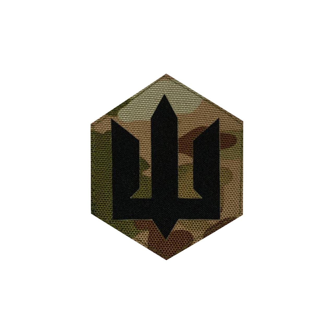 Шеврон на липучке Laser Cut СБС Силы Безпилотных Систем 8х9 см Мультикам/Черный