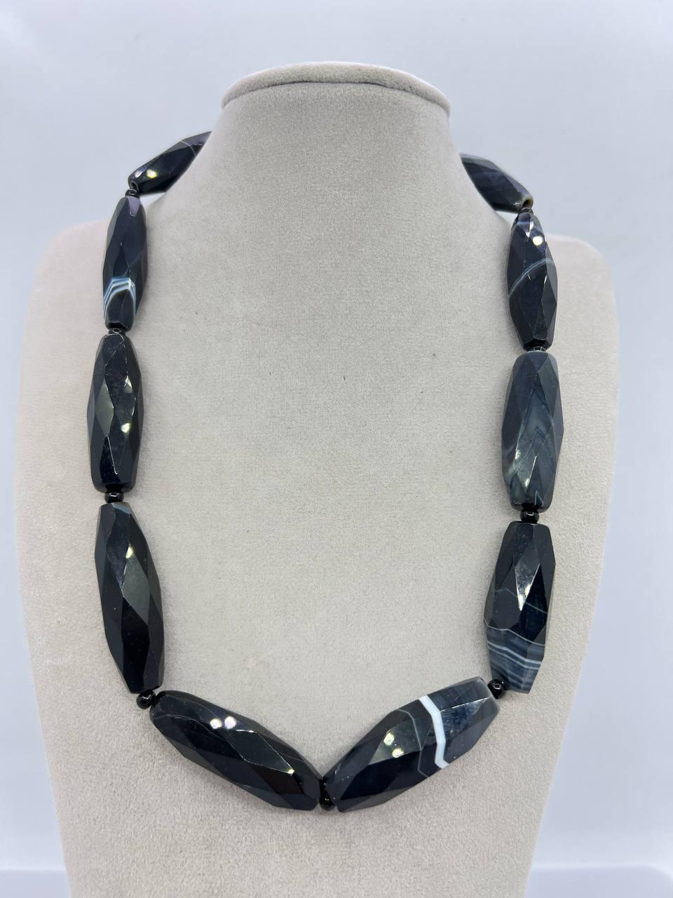 Бусы агат 46 см Разноцветный (10998)