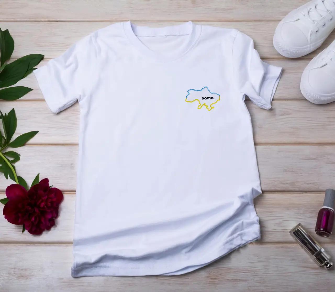 Футболка Stedman з вишивкою "Україна home" жіноча L Білий (19316441)