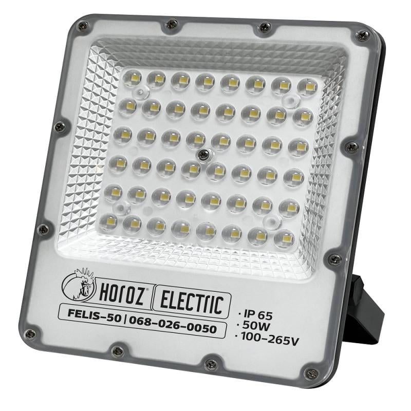 Прожектор HOROZ ELECTRIC светодиодный FELIS-50 50W 6400K Черный (068-026-0050-010)